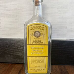 Watkins Imitation Vanilla Extract with Yellow Label
bottle only (for decoration)